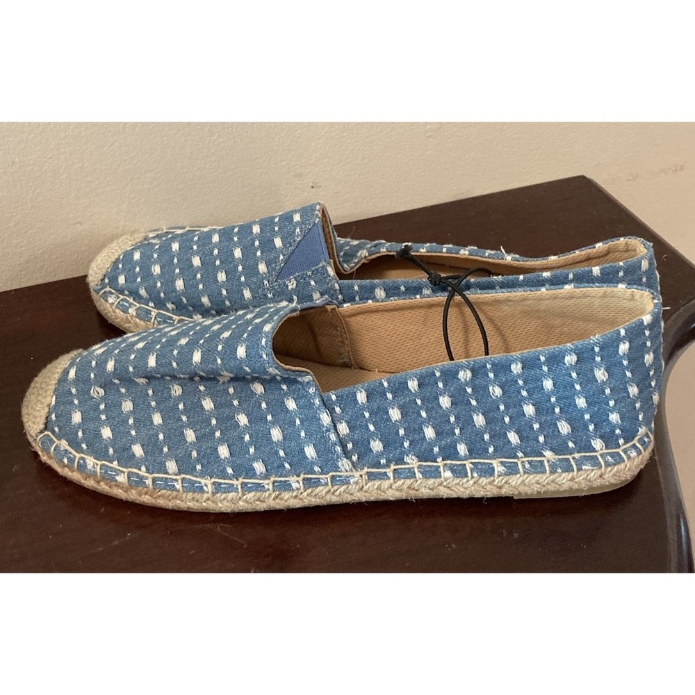 MINNETONKA Espadrilles Women's Pam Slip-On Casual Flats Sz 9 Blue White NEW - Picture 2 of 8